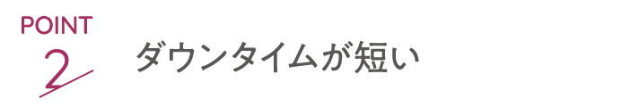 point2 ダウンタイムが短い